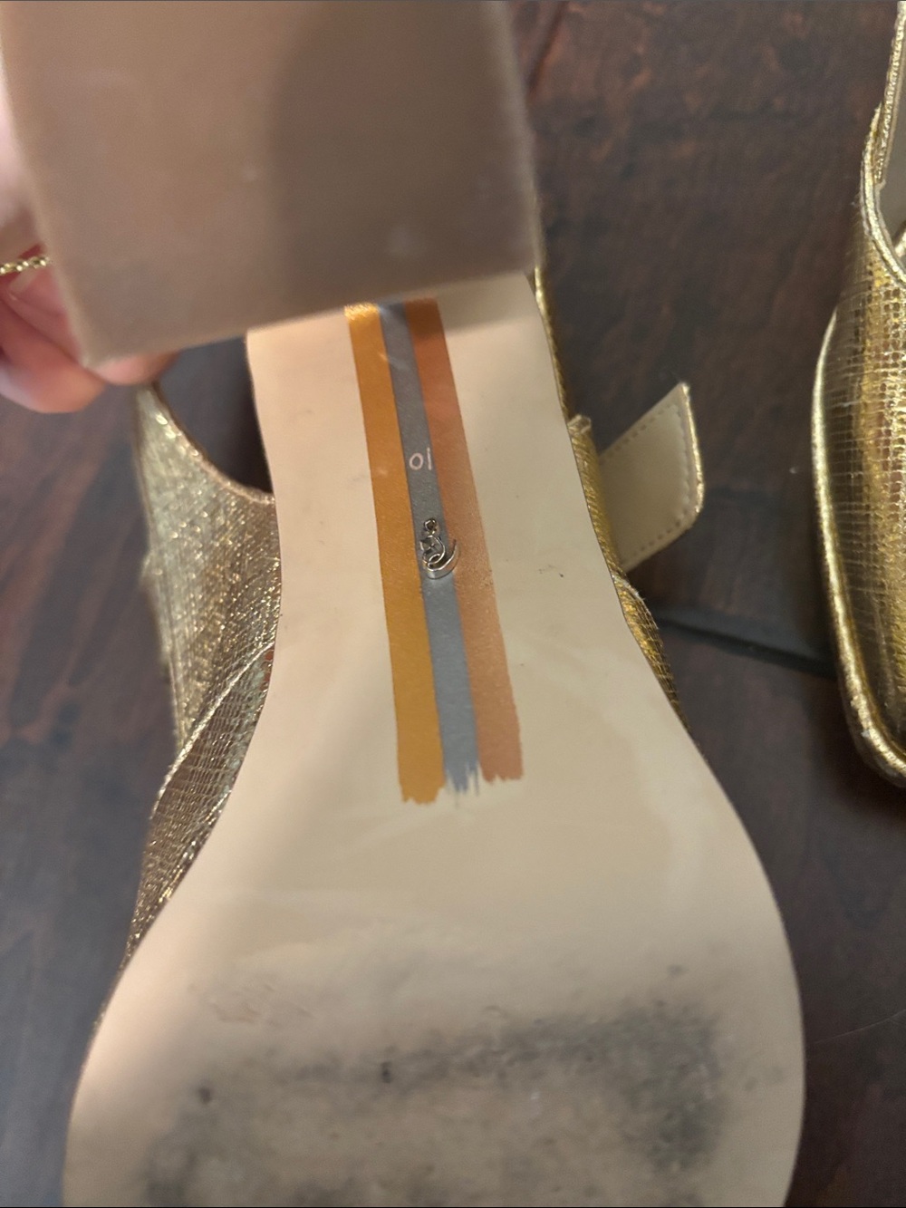 Sam Edelman Gold Metallic Mary Jane Block Heel - Picture 6 of 6